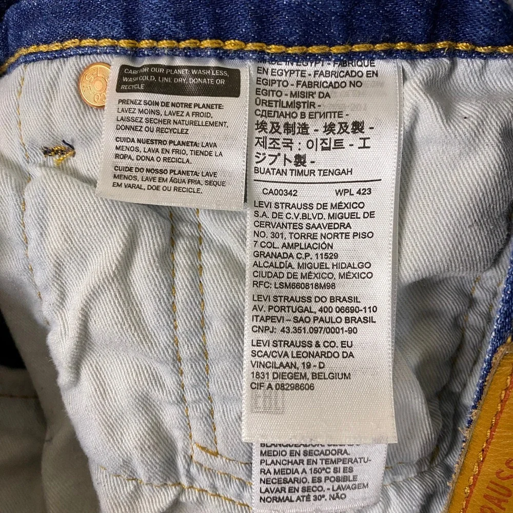 Levis Premium 501 93 Straight Jeans Men's 34x32 -Fit 34x30 Dark Blue Button Fly